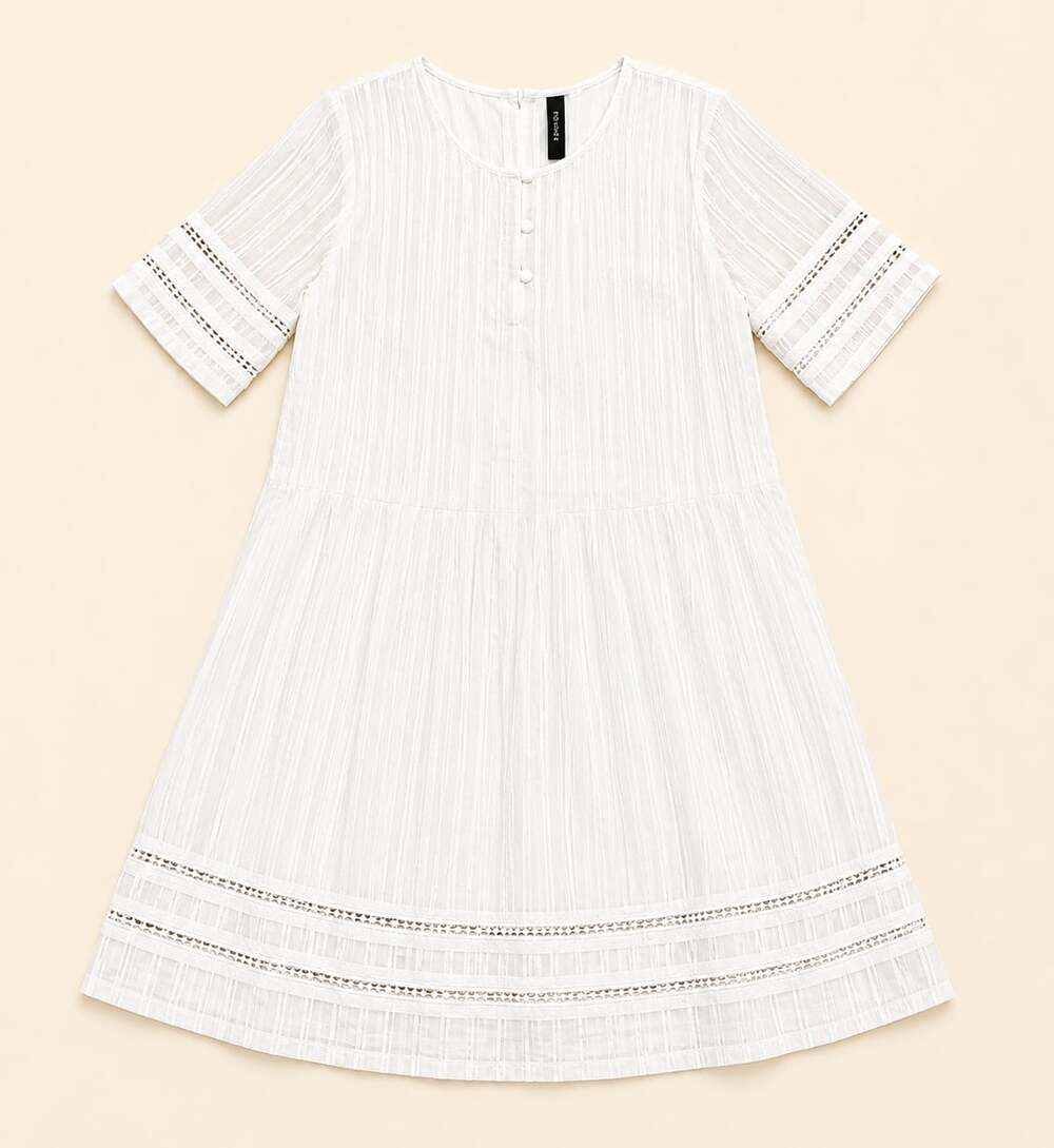 Knot Sisters White Boho Gauze Lace Mini Dress XS Cottagecore
